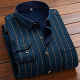 Ins Autumn Men's Warmth Fce Lined Thi Long Sve Slim Fit Casual Plaid irt Men's Outerwear Polyester Youth ular Da...