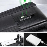 Mochila  HEVRAOS - Com USB (COURO)