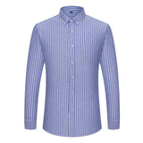 100% Cotton Oxford Men Striped Plaid Shirts Male Business Casual High Quality Long sleeve Shirt for Men Button Shirt 5XL 6XL 7XL