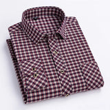 2024 New Men's Flannel Shirts Long Sleeve Cotton Soft Regular-fit Brushed Single Pocket Comfortable Casual Fashion Plaid Shirts