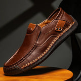 Sapato - Mocassins de Couro Sem Cadarço